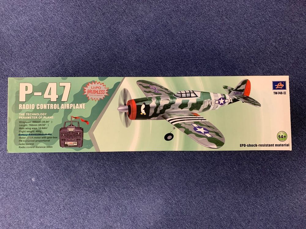 Komplettset ohne Akku: RC P-47 Flugzeug Brushless,  2.4GHz 1