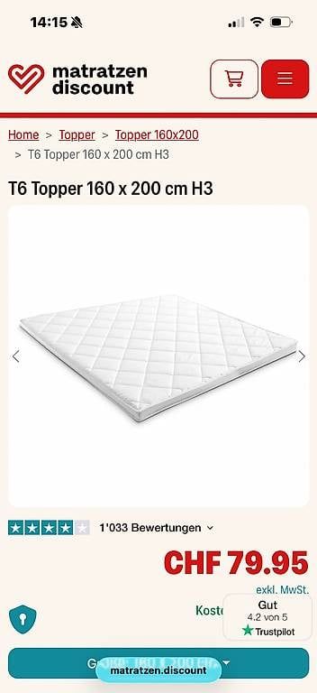 Matelas: Topper Nageneu und original verpackt – D'occasion à Obbürgen par bugi6868