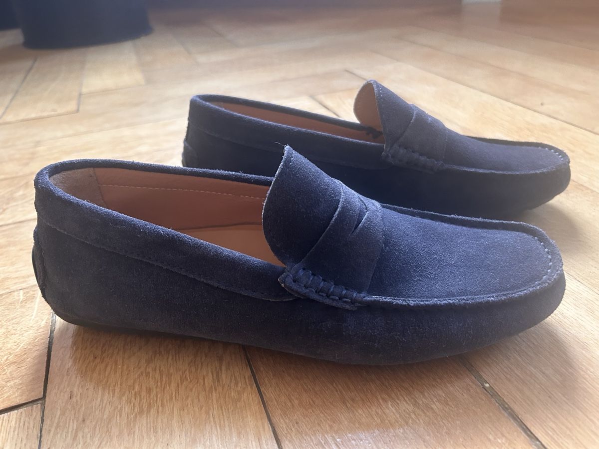 Scarpe da uomo: Loafers dunkelblau Wildleder, Grösse 41 – Nuovo (secondo la descrizione) da Bern venduto da FreitagsSachen22 1