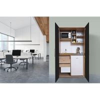 223 - Schrankküche Küchenzeile Küche Schrank Eiche/Schwarz