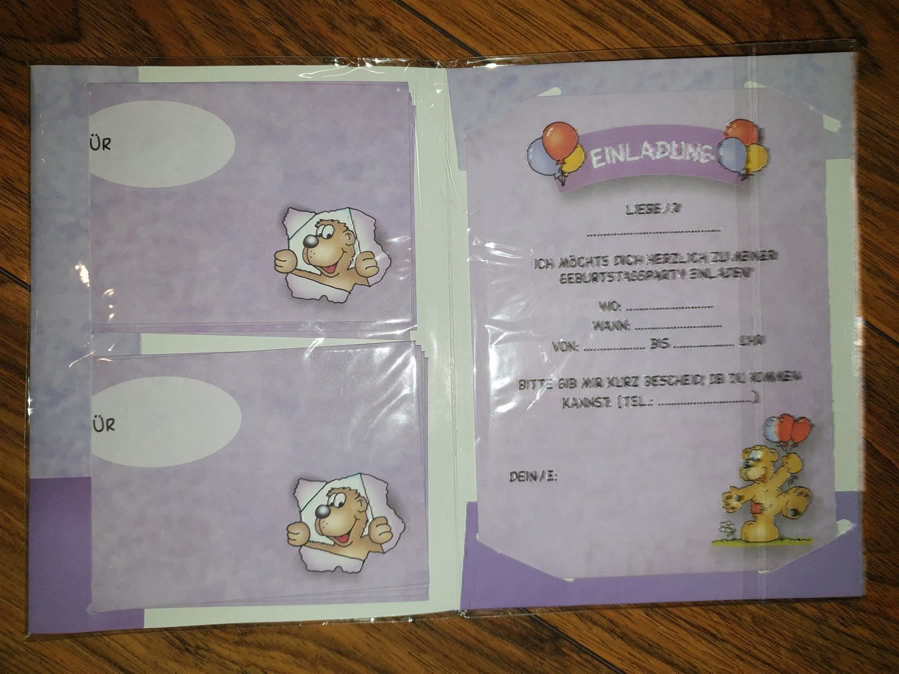 Karten: Einladungskarten Kinder Party - 10 Stk. – Neu und originalverpackt aus Buchrain von regenblume3