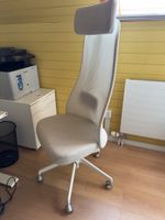 Bürostuhl weiss mit Kopf- und Lordosenstütze Ikea