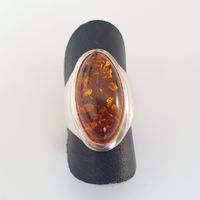 Bernstein Ring Silber 925 Vintage Grösse 16mm Rarität