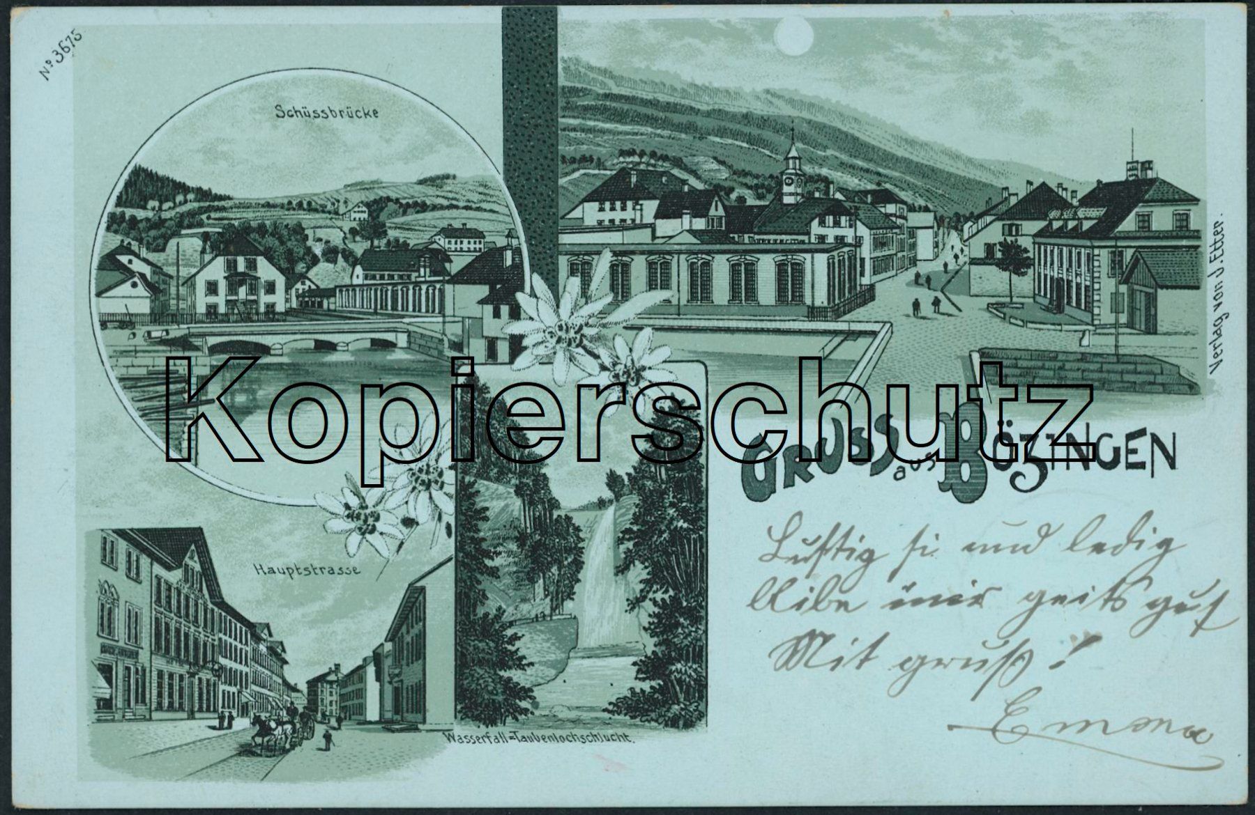 Cartoline postali: BE Bözingen - Biel - Bienne - Mondschein Litho – Usato da Schindellegi venduto da leecollect
