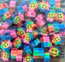 Fimo Bastelperlen Bunte Blumen 50 Stück