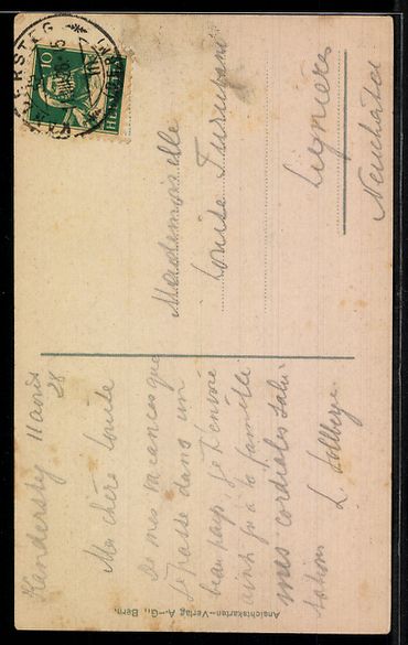 Cartoline postali: AK Kandersteg, Bahnhof mit Blümlisalp – Usato da Berlin venduto da bartko-reher 1