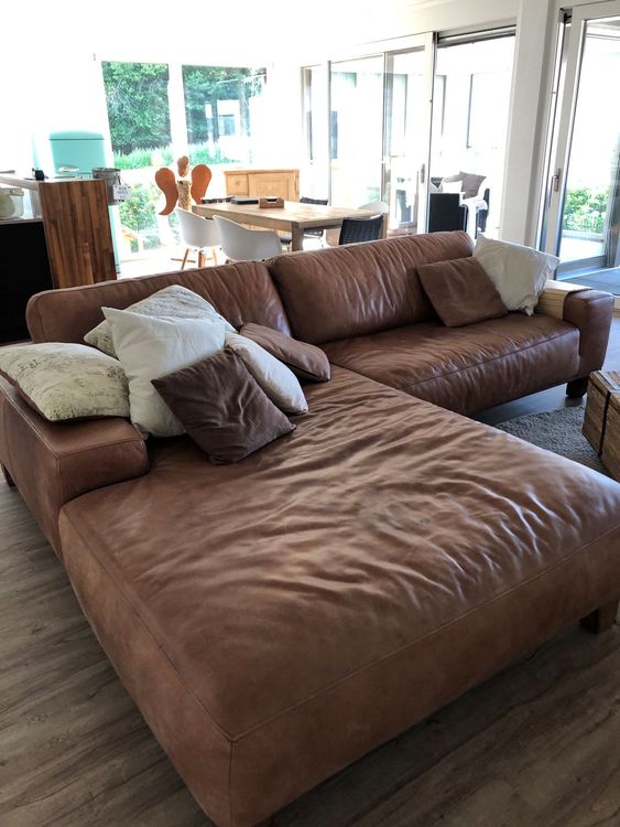 xxl braunerechtleder sofa Kaufen auf Ricardo
