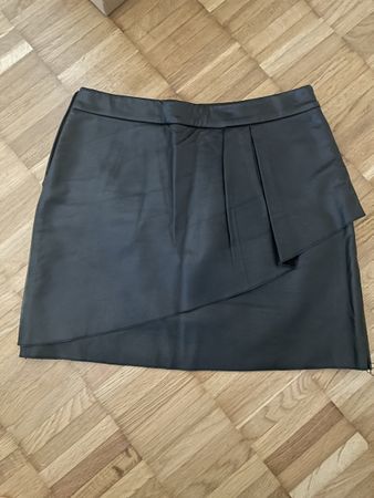 Lederrock Maje Gr. 34 schwarz, asymmetrisch