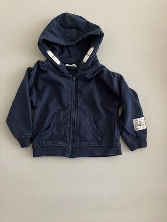Sweatshirt à capuche bleu taille 86 bon état
