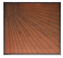 200 Watt Solarpanel Holzoptik mit Sonnenmotiv (oben links)