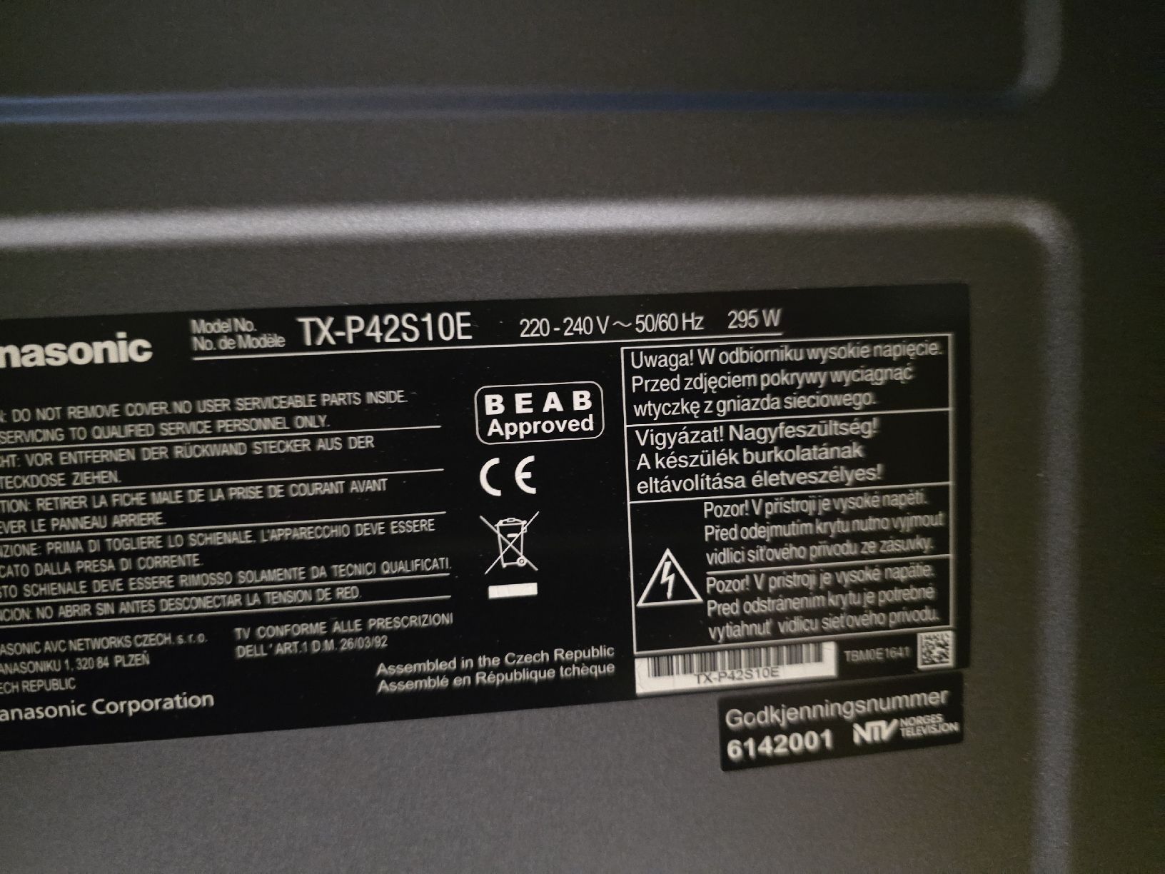 Panasonic Televisori: Panasonic TX-P42S10E Fernseher – Nuovo (secondo la descrizione) da Wallisellen venduto da Movey 1