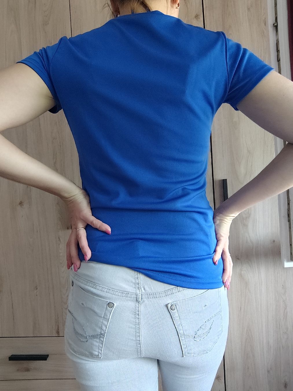 Camicette: T-Shirt Blue Size S Bee Pearl Appliqué Polyester – Usato da Mägenwil venduto da VintageGirly 4