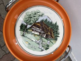 Kuchenplatte Tortenplatte Schwarzwald, 50er 60er Jahre