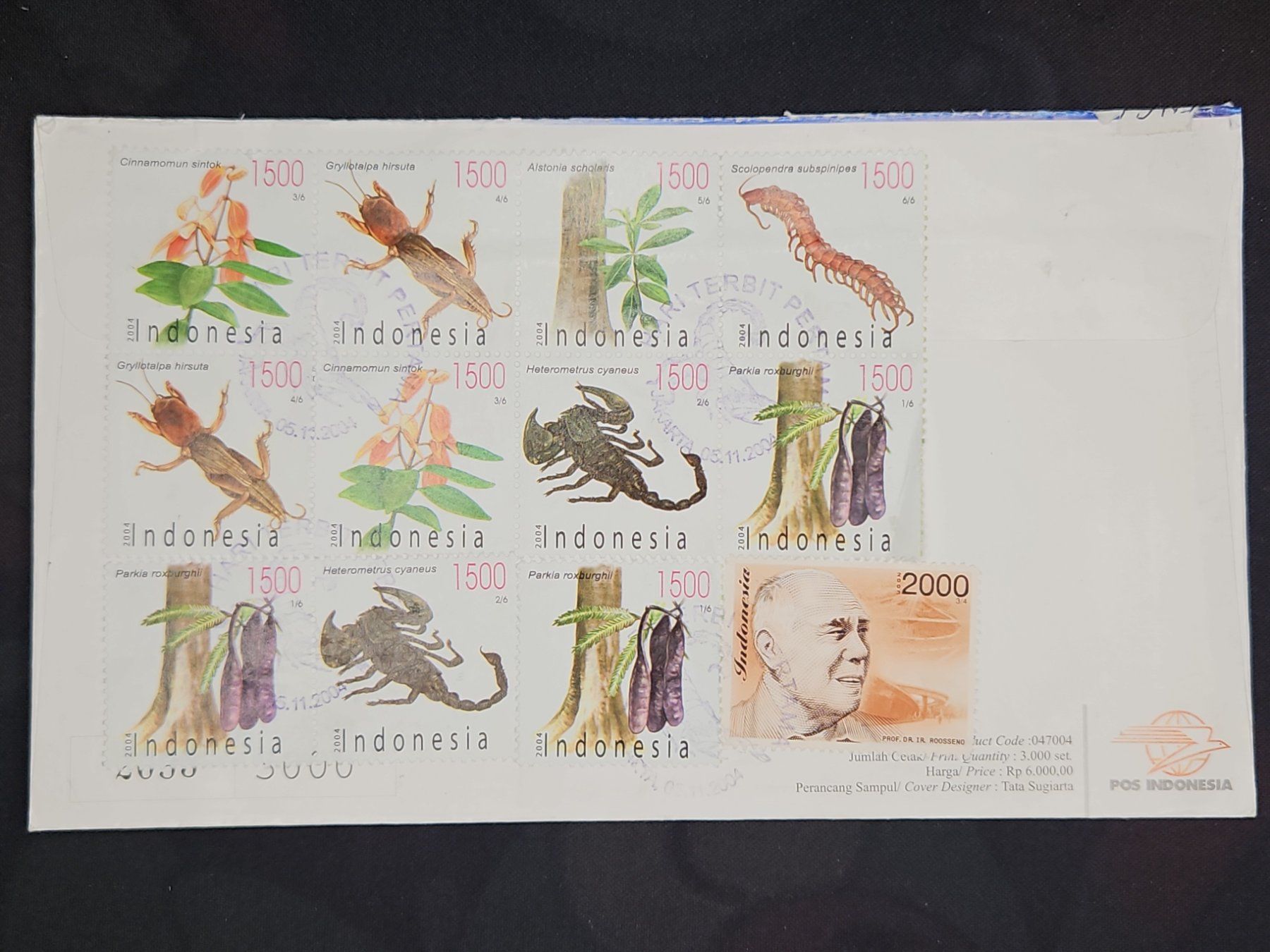 Tutti i francobolli: CL25 Enveloppe + Timbre Indonésie 2004 – Usato da Cousset venduto da Patrick_Collections 1