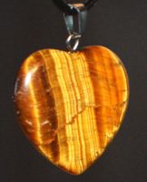 Halskette 663 – Herz – Tigerauge – ca. 2,5 x 2,5 cm