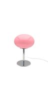 Tischlampe rosa chrom Rundglas Designlampe 70er Style 
