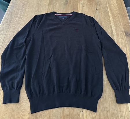 Tommy Hilfiger Feinstrickpullover V-Ausschnitt Schwarz