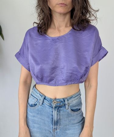 Damen Crop Top Lila Grösse S mit Etikett