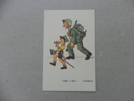 CH Humor Motiv Karte Miltär Rueblikarte Bären Katzen ca.1940