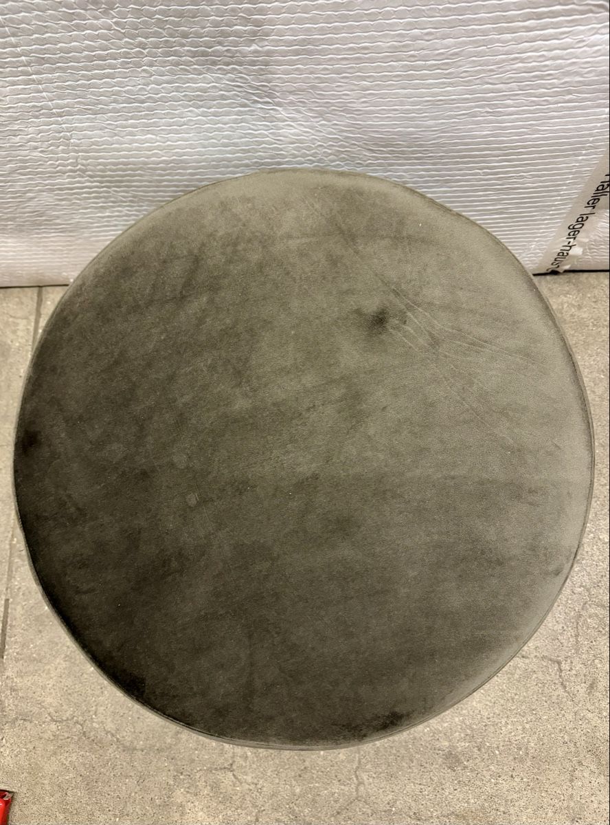 Kare Sgabelli: Kare Design Hocker / Pouf, grauer Samt, Metallfuss, – Usato da Zürich venduto da Nobs1 3