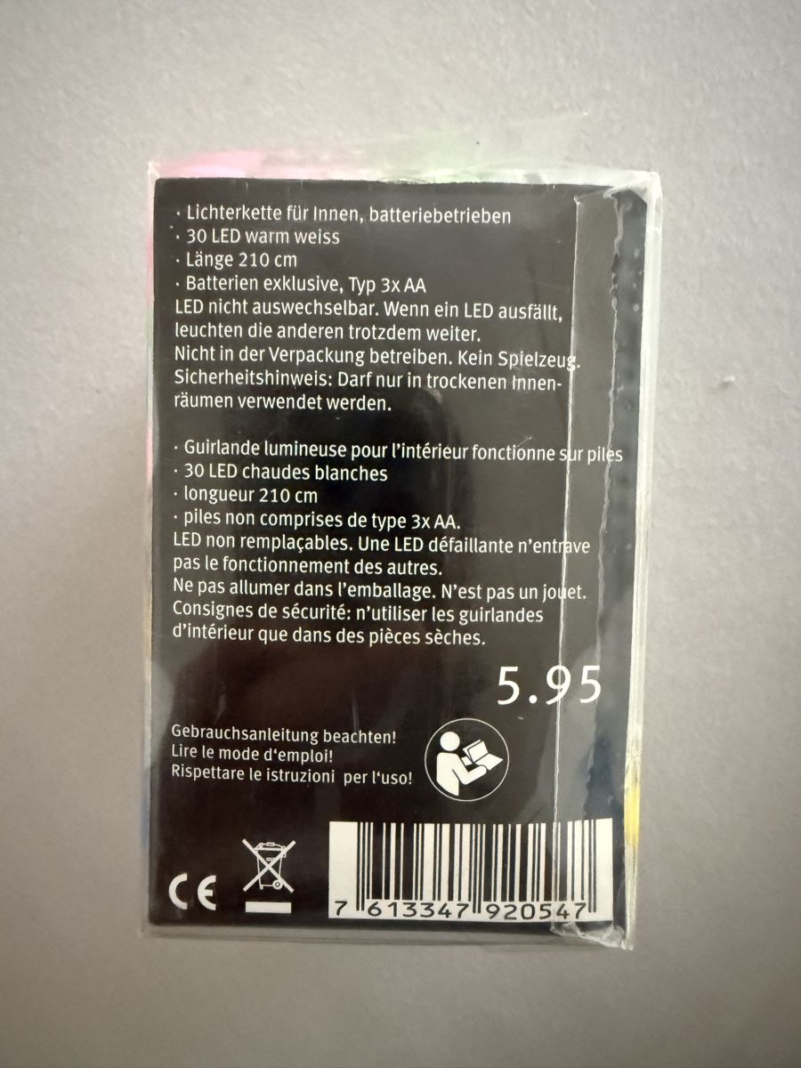 Migros Guirlandes lumineuses: Lichterkette 30LED farbig – Neuf avec emballage d'origine à Zürich par bar_kc68 1