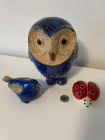 3er Set Keramik – Blaue Glasur & Organische Formen