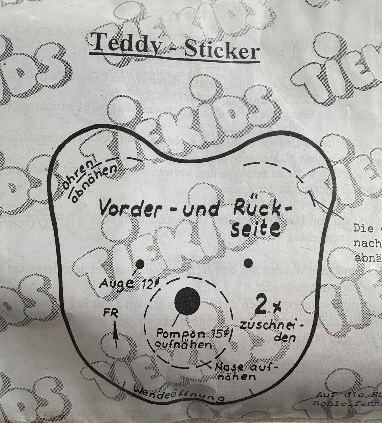 Kit bricolage: TIKIDS TEDDY STICKER 3 STÜCK NEU & ORIGINALVERPACKT – Nuovo e nell'imballaggio originale da Ostermundigen venduto da crazy-horse-1840 3