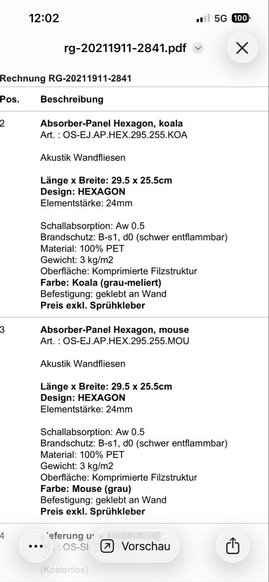 Autres accessoires: Akustik Panel grau – D'occasion à Pratteln par SimGa 3