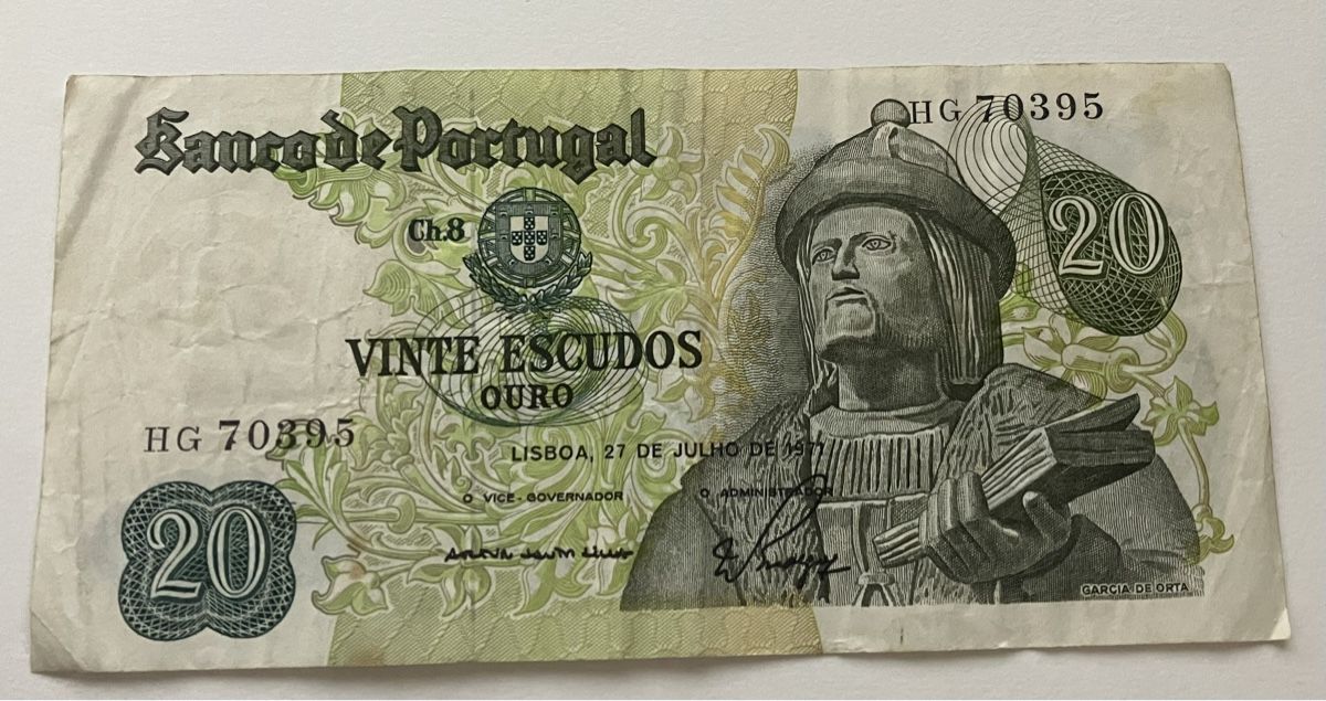 Banconote: Portugal 20 Escudos 27.07.1971 – Usato da Algetshausen venduto da Carrhard