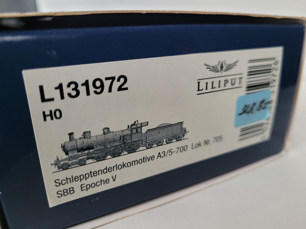 HO Liliput SBB A3/5-700 Locomotive 705  avec boîte d'origine 4