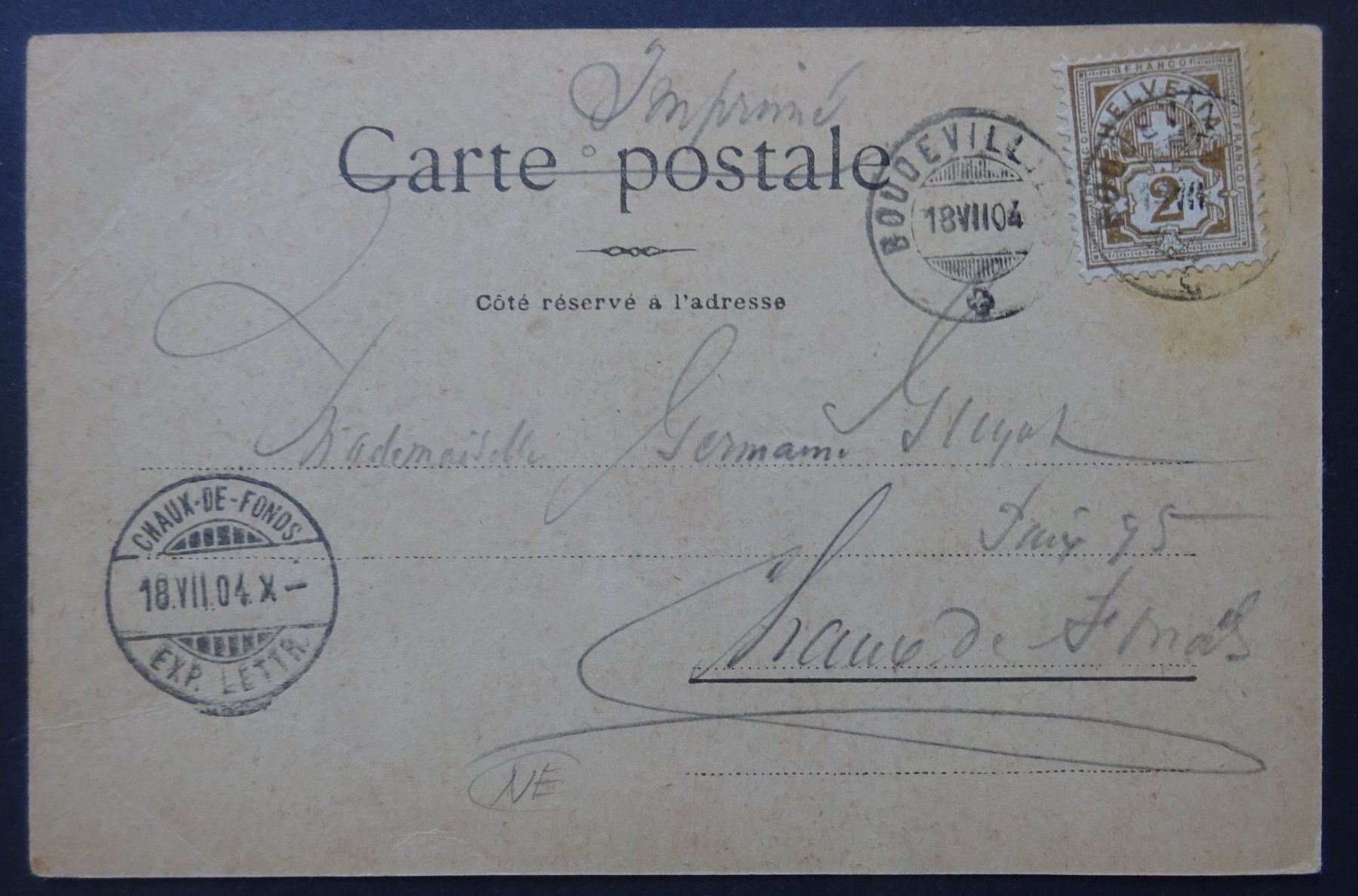Cartoline postali: Litho-Ansichtskarte 1904 / Boudevilliers (NE) – Usato da Watt venduto da Oo2rup5 1