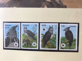 WWF Guyana 1990 Harpyie Adler Satz postfrisch