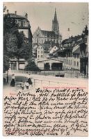 Basel, Steinenvorstadt, Elisabethenkirche, belebt, gel. 1903