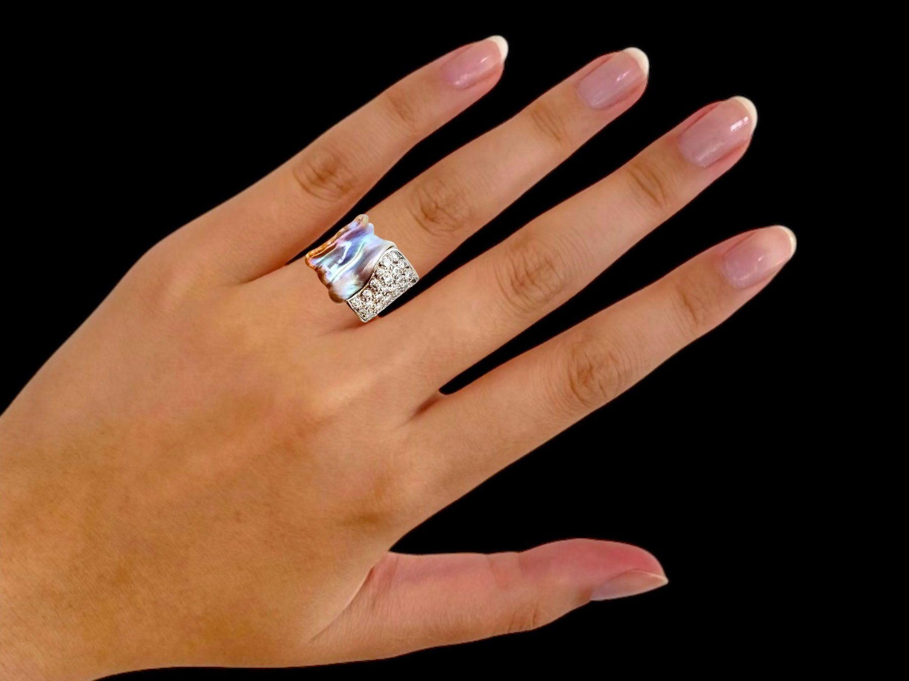Anelli: BERNHARD ILG, Zürich, Perlen - Diamant - Ring – Usato da Zuzwil SG venduto da artimmo 1