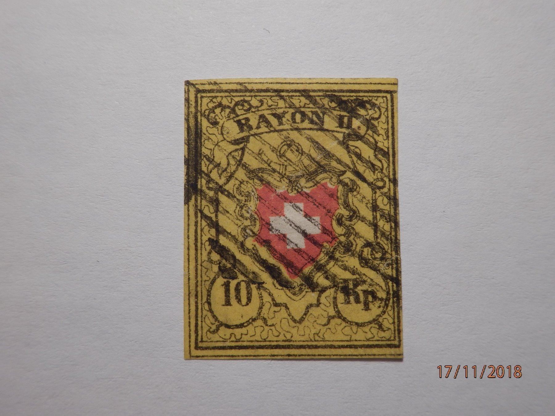 Alle Briefmarken: ZNr.16II, Rayon II, Type 33, Stein B-RU – Gebraucht aus Ueberstorf von dinbau
