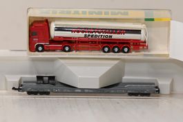Hupac mit LKW Höcketstaller Fleischmann Spur N mit OVP