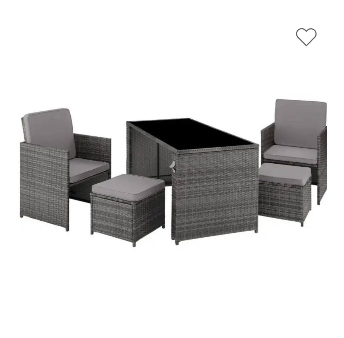 Tischset: Set da giardino / terrazza in rattan tectake 4 posti grigio – Gebraucht aus Zug von sil_z2j2