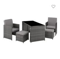 Set da giardino / terrazza in rattan tectake 4 posti grigio