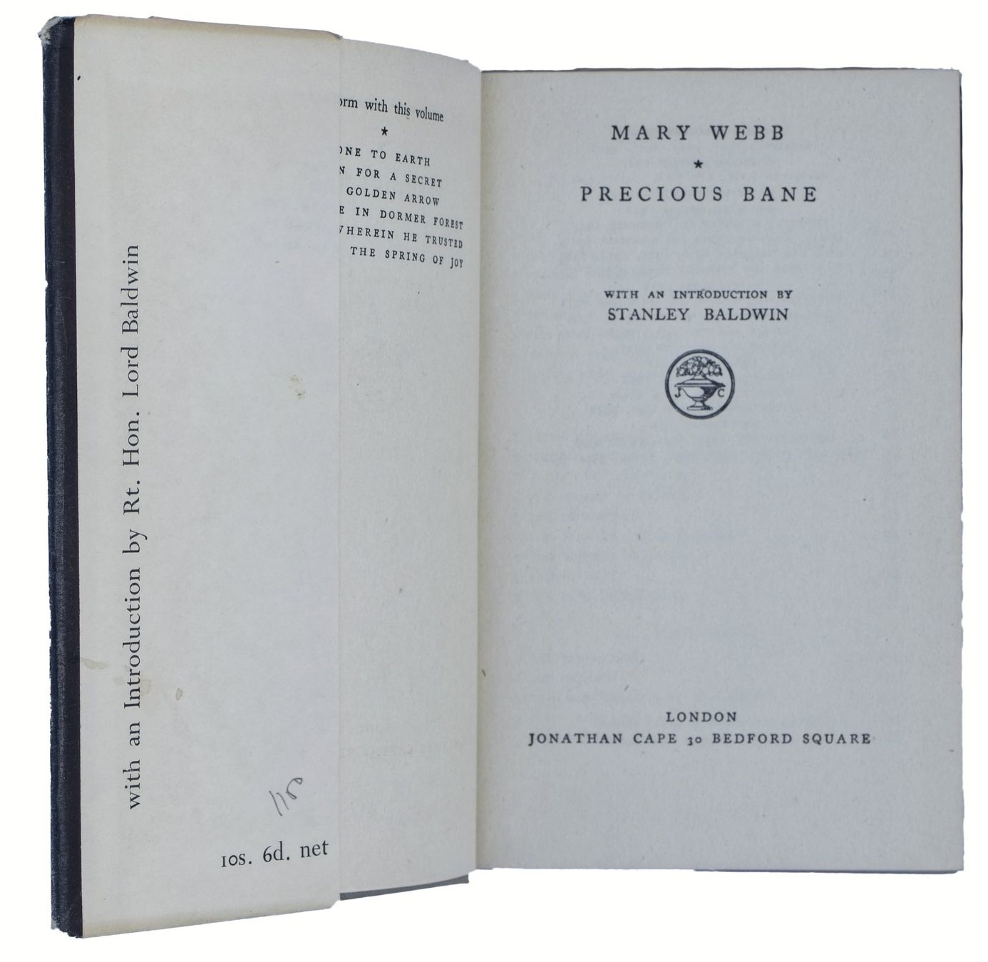 Libri: PRECIOUS BANE - 1956 "Mary Webb" Sarn Edition – Usato da Onex venduto da gonsla 4