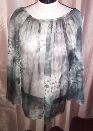 halbtransparente Batik Shirt- Bluse