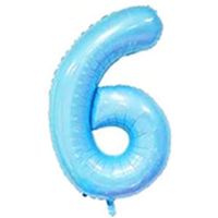 40" XL Metallic Zahlenballon Blau 6 - KOSTENLOSER VERSAND