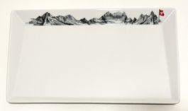 Porzellan Platte weiss TAFELSTERN Germany Deko Alpen CHFahne