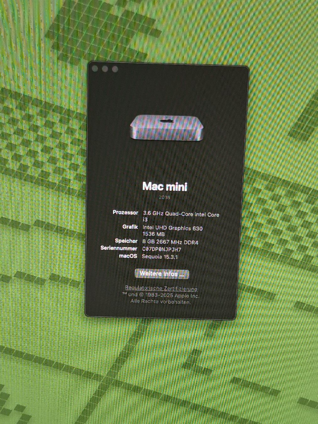 Apple PCs: Mac mini 2018 Intel i3 8gen, 8GB Ram, 256Gb, 4 Thunderbolt 3 – Gebraucht aus Schaffhausen von P3ntiumii 5