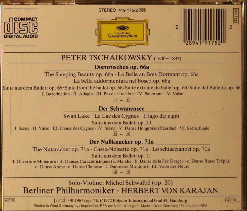 CD: Berliner Philharmoniker – Tschaikowsky - Balletsuiten – Usato da Luzern venduto da CONTENTI 2