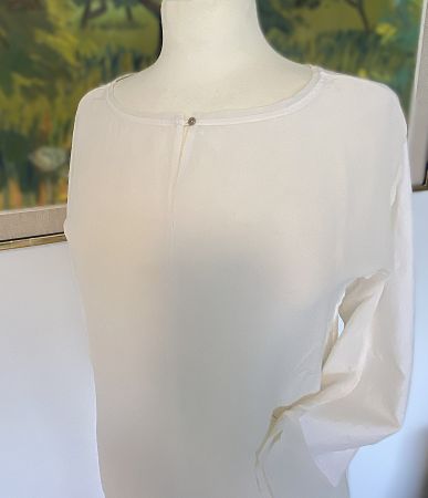 MASSIMO DUTTI Seiden Shirt helles ecru weiss 36 M