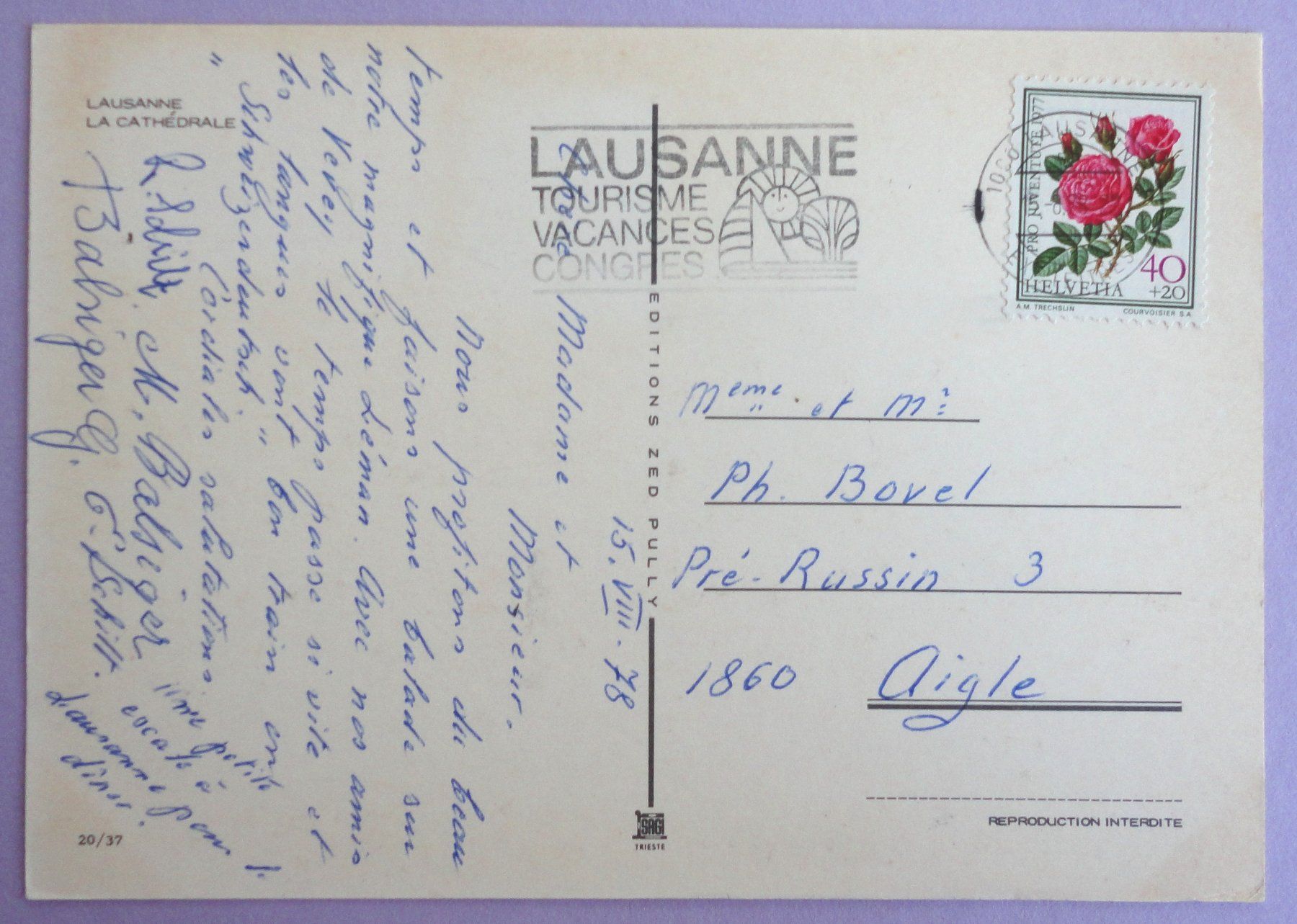 Cartes postales: Lausanne, La Cathédrale – D'occasion à Fétigny par Billy2miny 1