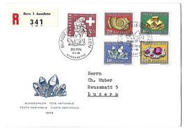 1958 Pro Patria FDC R-Satzbrief mit Ausgabetag-Sonderstempel