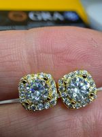 Boucles d'oreille argent avec diamants moissanite de 1 ct