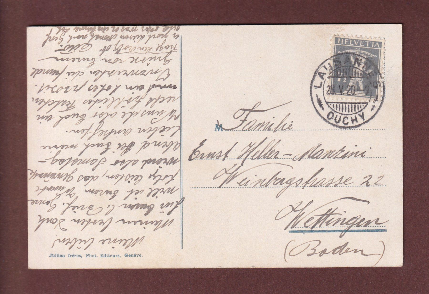 Cartes postales: LAUSANNE - Le Grand Pont - 1920 – D'occasion à Pully par nicecards 1