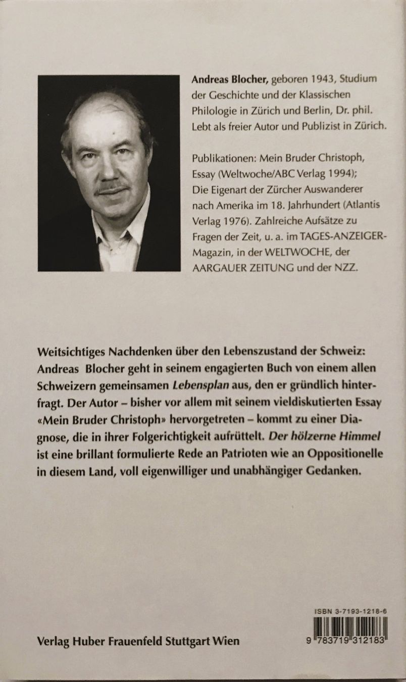 Bücher: Blocher Andreas, Der hölzerne Himmel – Neu und originalverpackt aus Sarnen von Livres 1